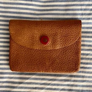 GAP (RED) Brown Leather Wallet - EUC